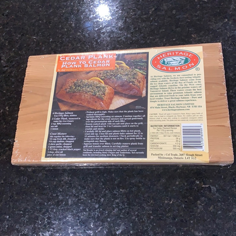 New in package cedar plank to cook fish on.